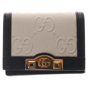Gucci GG Leather Bifold Wallet White Black